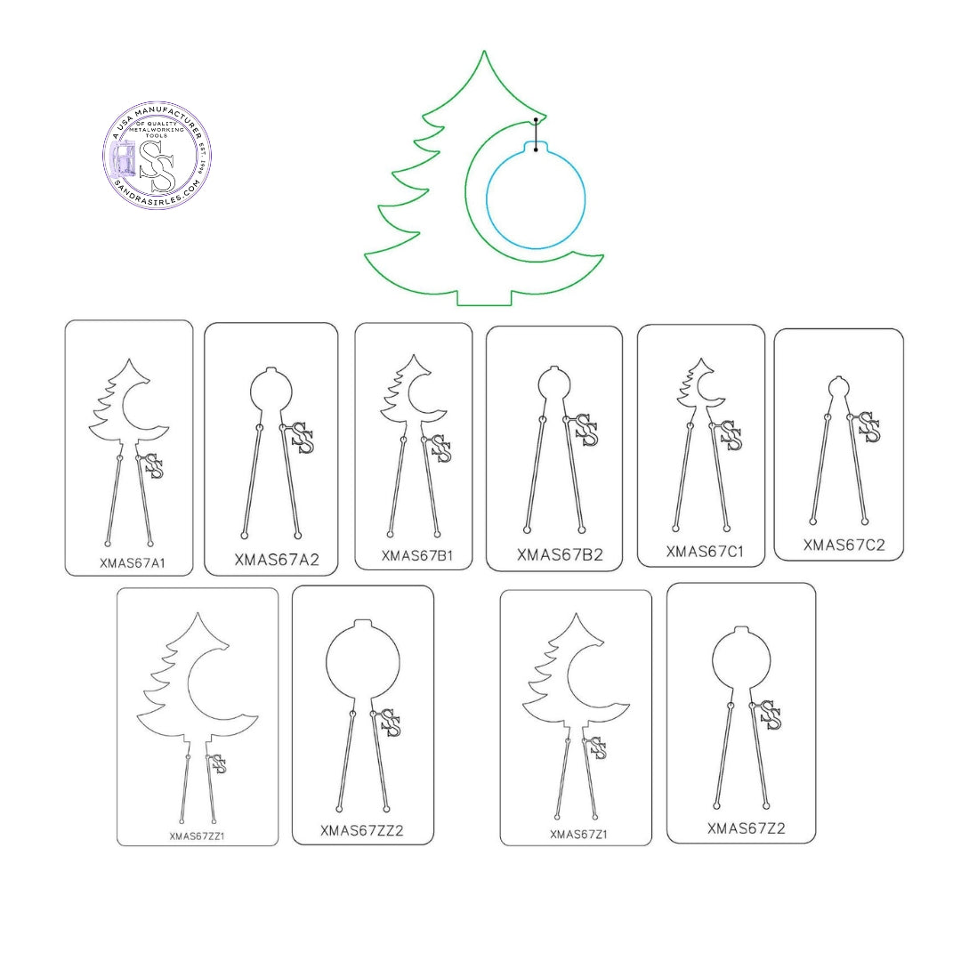 PANCAKE DIE XMAS67 2 PIECE- CHRISTMAS TREE-ORNAMENT